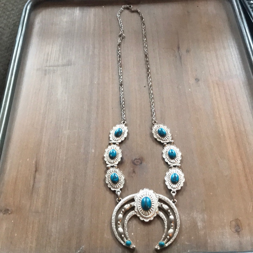 Squash blossom style necklace